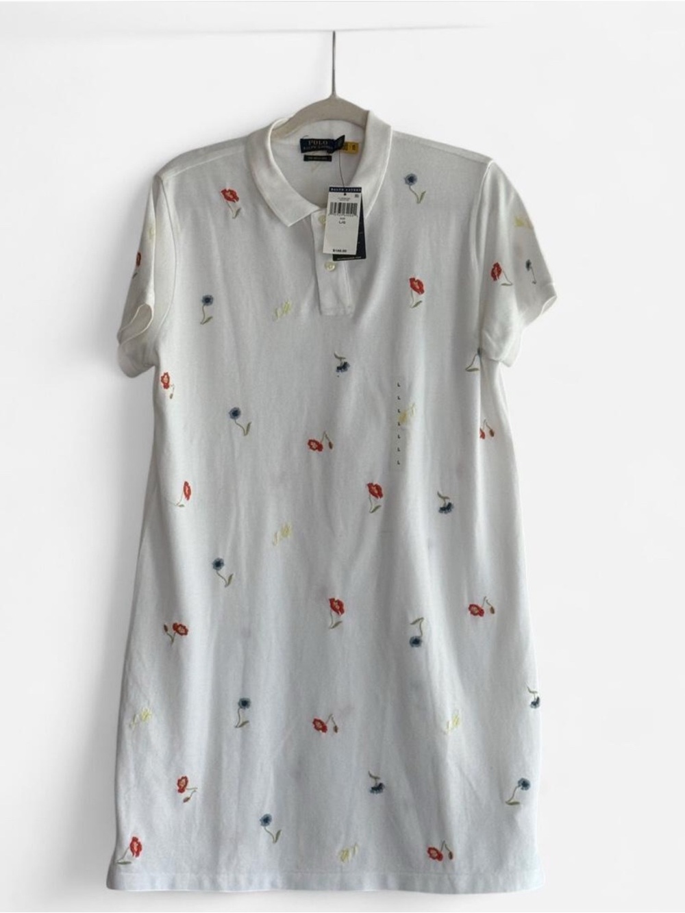 Polo by Ralph Lauren White Floral Embroidered Polo Shirt
